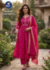 Adrija By Vitara Chanderi Jacquard Size Combo Kurtis Set 
